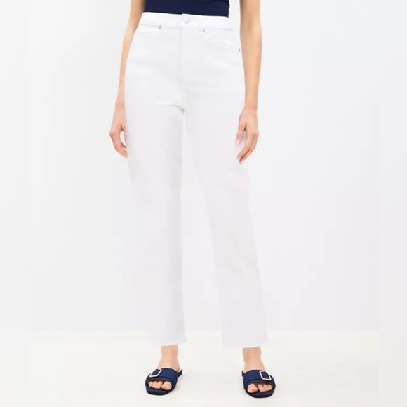 Curvy High Rise Slim Jeans In White - Picture 1 of 5